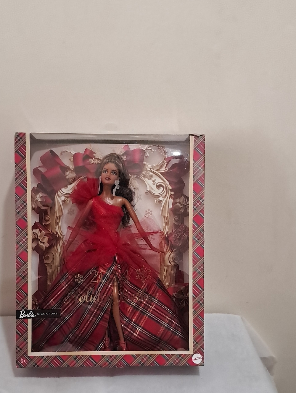 Barbie Holiday Doll in Red Plaid Evening Gown
